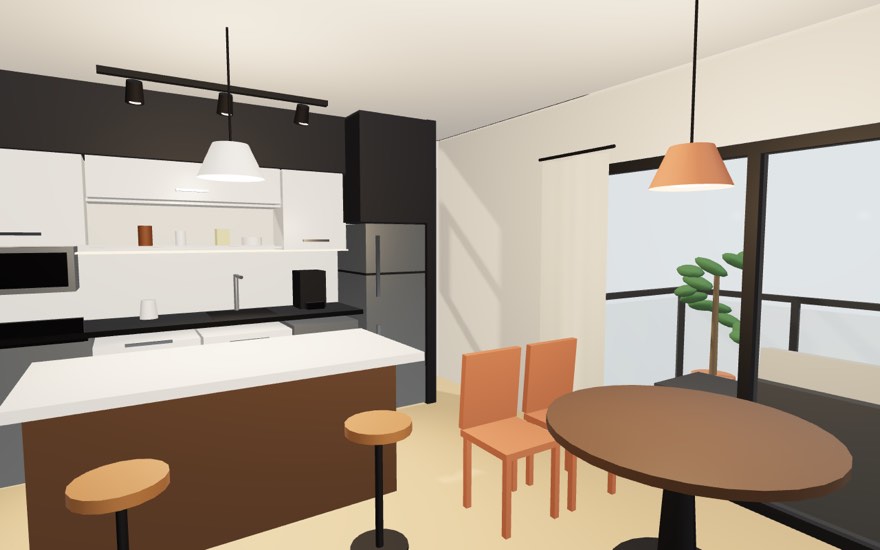 designed interior at eye level